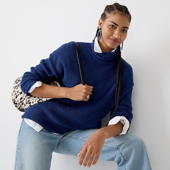 NEW J. Crew Ribbed cotton-cashmere relaxed turtleneck sweater
Item BB427 - Picture 2 of 5